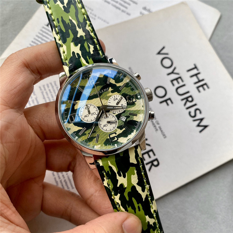 MONT BLANC Men’s Military Sports Watch – Camo Dial 3 Hands  army green