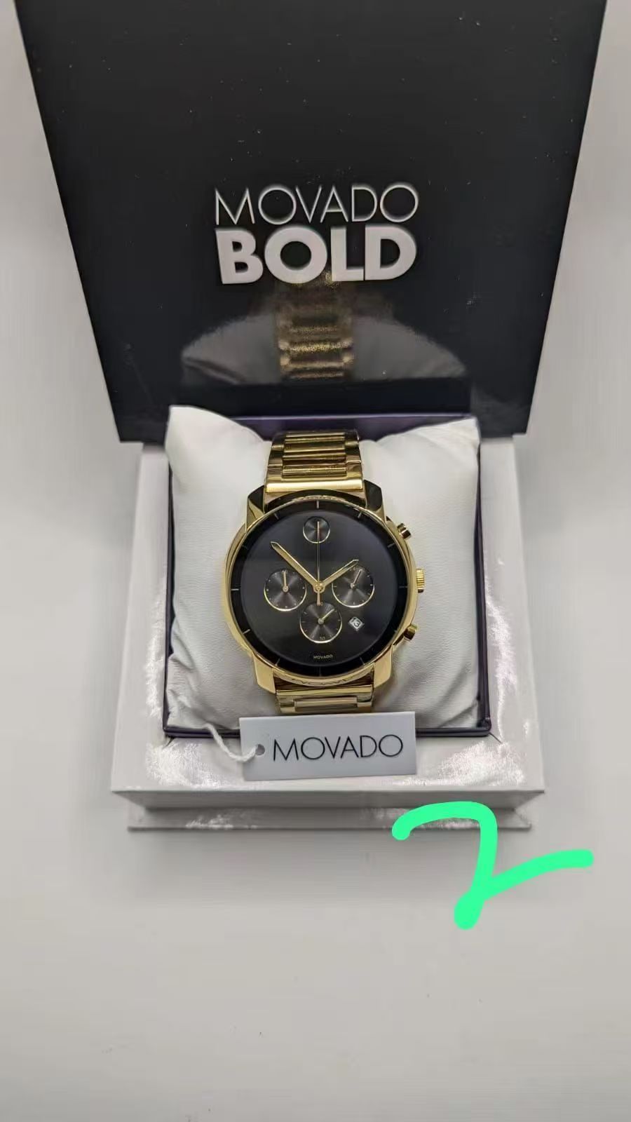 Movado Bold Gold Men’s Watch dial black- 3600682