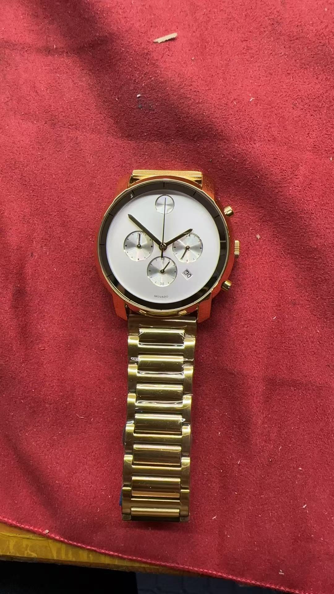 Movado Bold Gold Men’s Watch dial white- 3600682