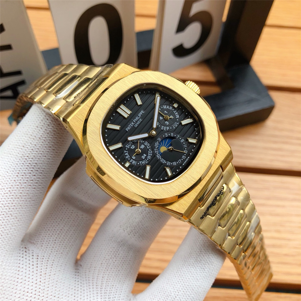 Patek Philippe Nautilus Perpetual Calendar White Gold black dial