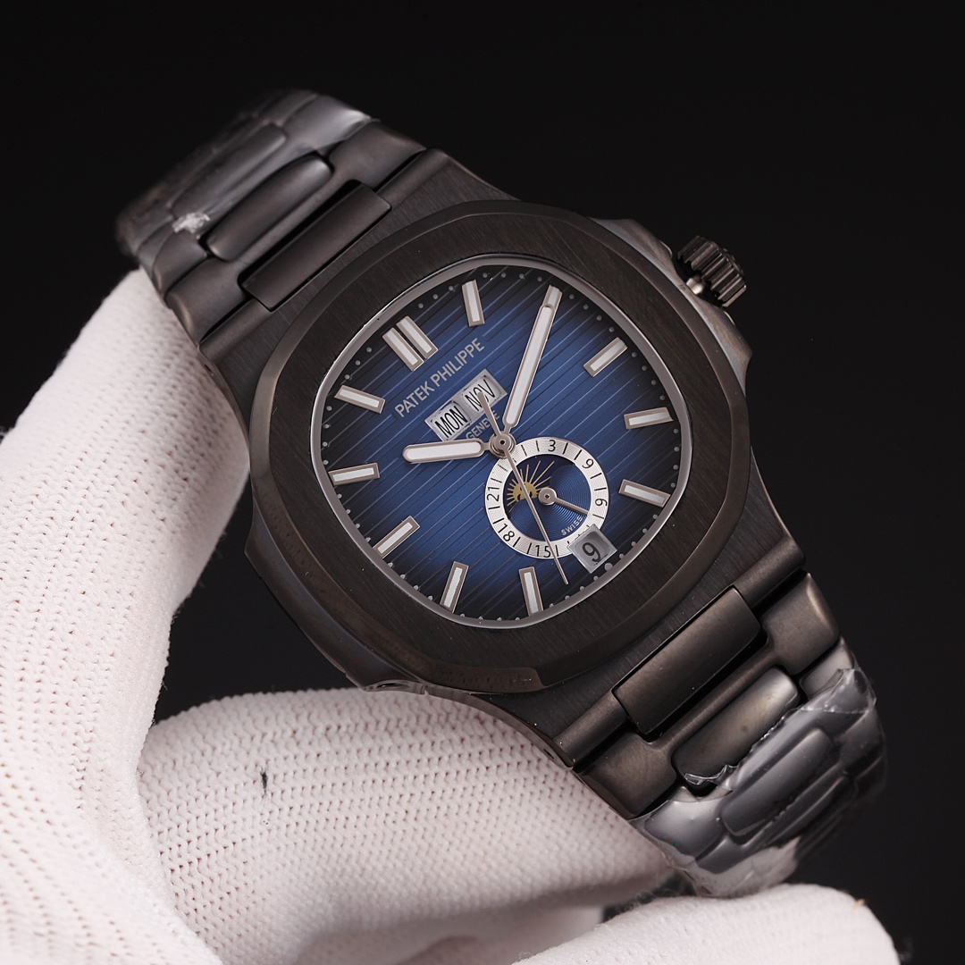 Patek Philippe Nautilus 5726/1A-010 | black metal strap blue dial