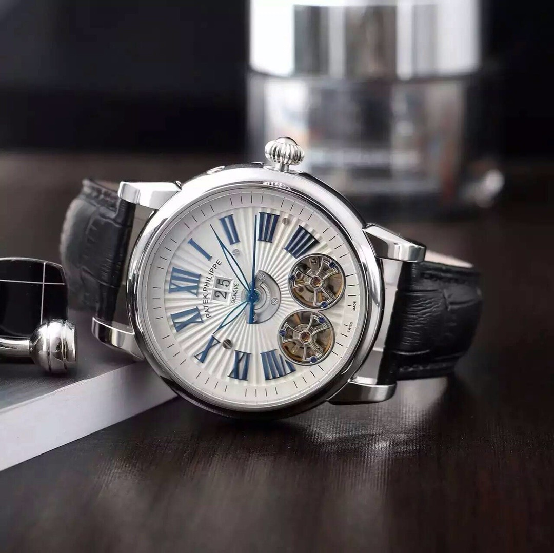 Patek Philippe Style Mechanical Watch –  white dial white bezel