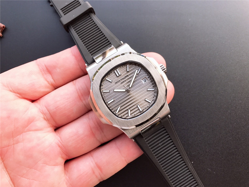 Patek Philippe Nautilus 5711/1A-011gray Piano Dial Rubber Strap black Strap