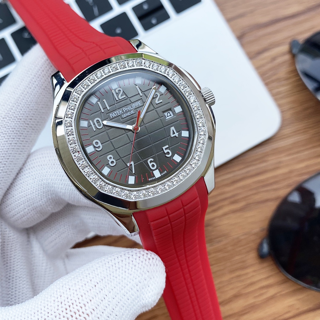 PATEK PHILIPPE AQUANAUT 40 MM – Patek Philippe Watches strap red gray dial