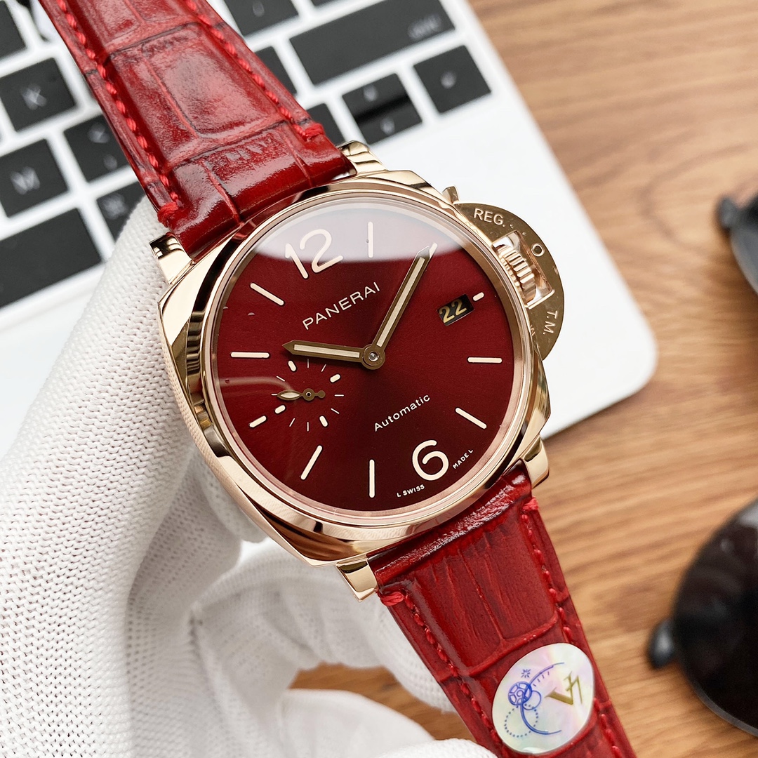 panerai Luminor Due Gold Tech Madre Perla PAM01280 K18PG watch men  dial  red