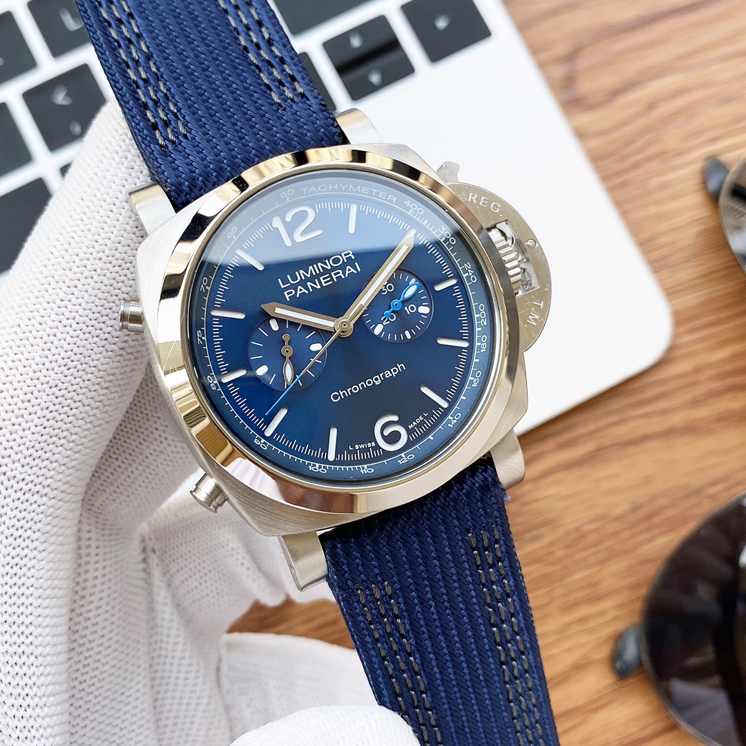 PANERAI LUMINOR PAM01111 1111 GOLDTECH BLU NOTTE 44MM BLUE DIAL ROSE GOLD B&P