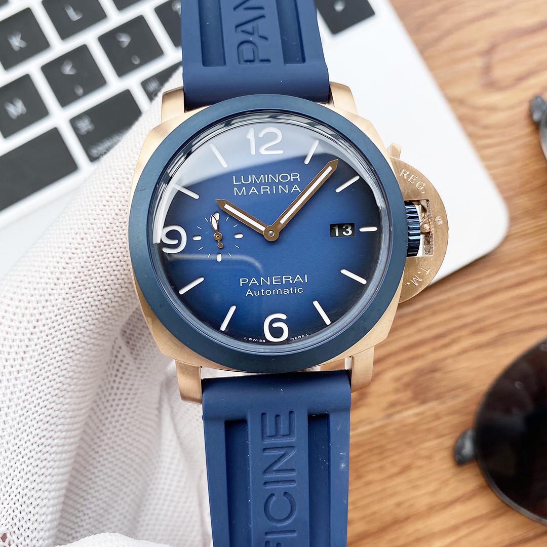 Panerai Luminor 1950 Marina 1950 Limited / Automatic / Blue / Goldtech / 44mm Box&Papers PAM01121