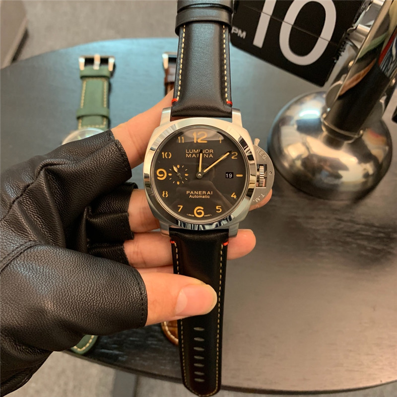 Panerai Luminor Marina – 44mm Polished Steel Case – Black Dial – PAM00910
