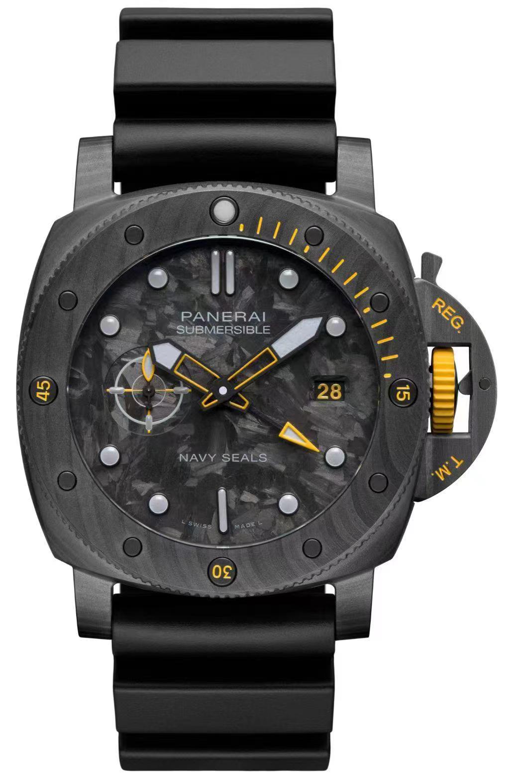Panerai Submersible GMT Carbotech Navy Seals Gray Dial 44mm PAM01324 Full Set