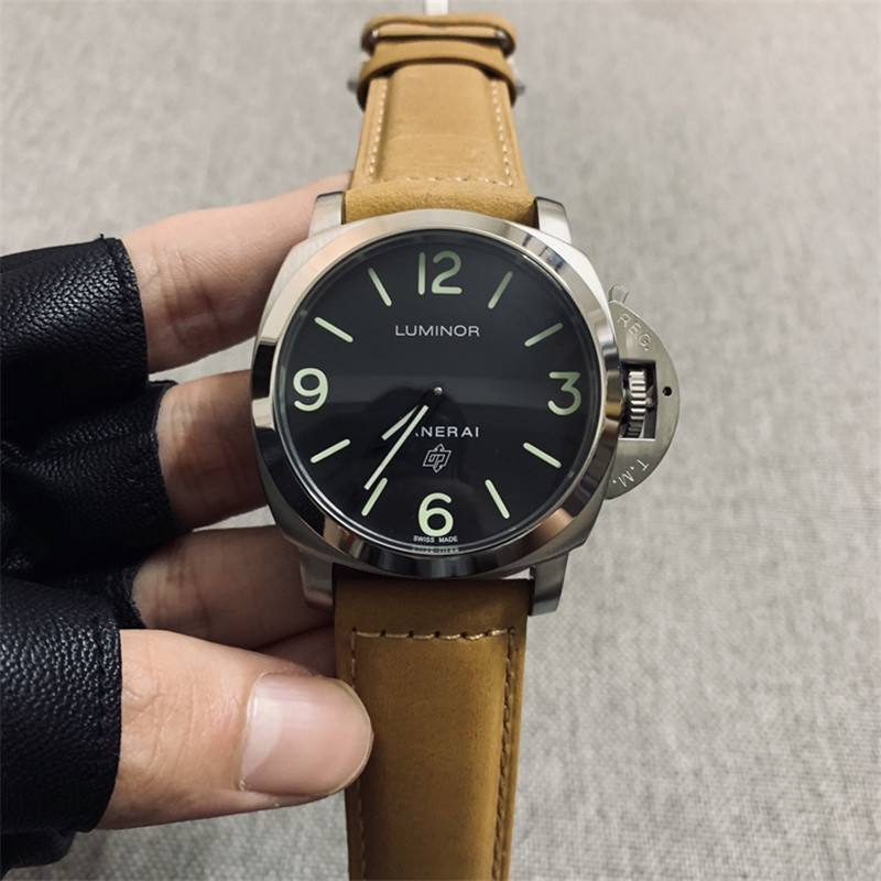Panerai Luminor Base Logo Stainless Steel Snapback Black Dial 44mm PAM01000
