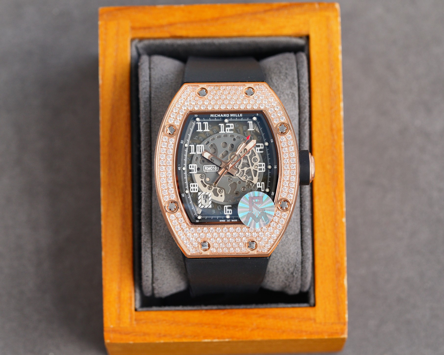 Richard Mille Declutchable Rotor Rose Gold Factory Diamond RM030 BRAND NEW