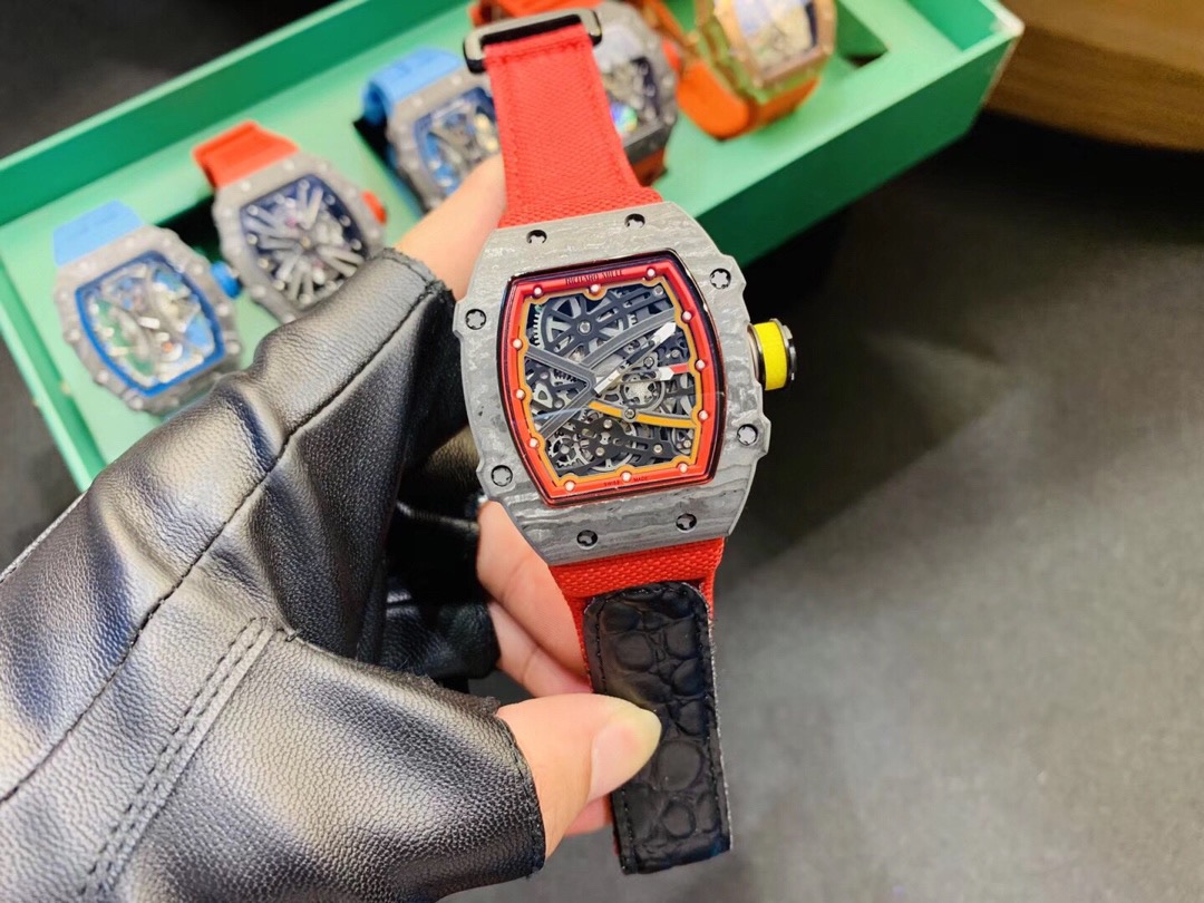 Richard Mille 67-02 Automatic Sebastian Ogier Black/Blue – black red strap