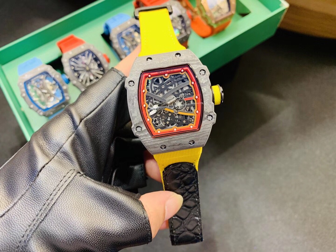 Richard Mille 67-02 Automatic Sebastian Ogier Black/Blue -yellow black strap