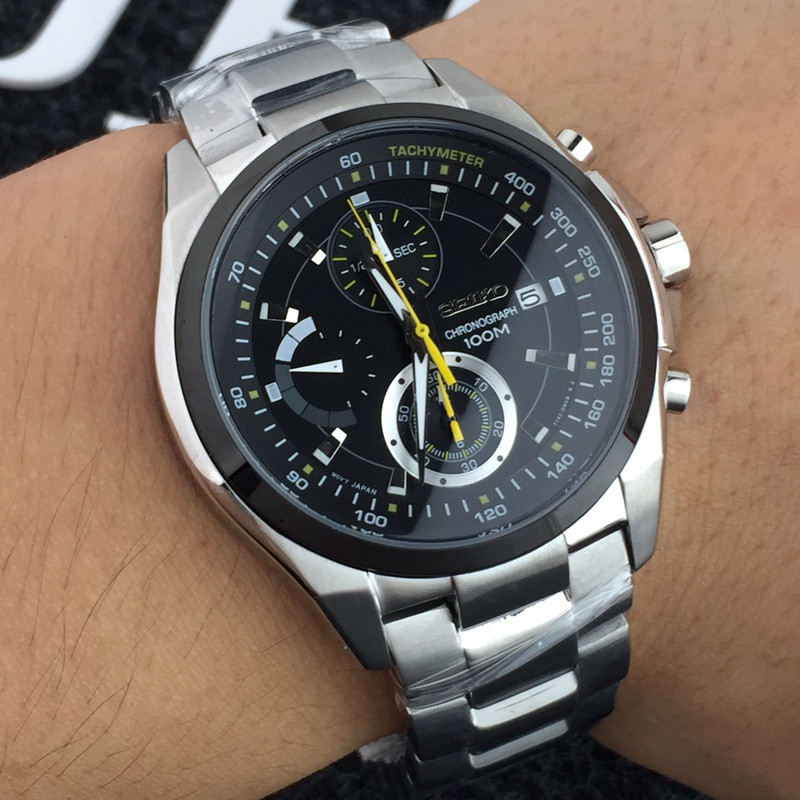 Seiko Sports Chronograph Tachymeter black Dail Men’s