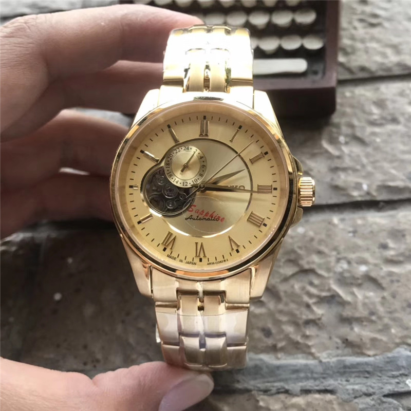Seiko men’s watch Seiko Automatic Presage Gold plated 42mm mechanical movement