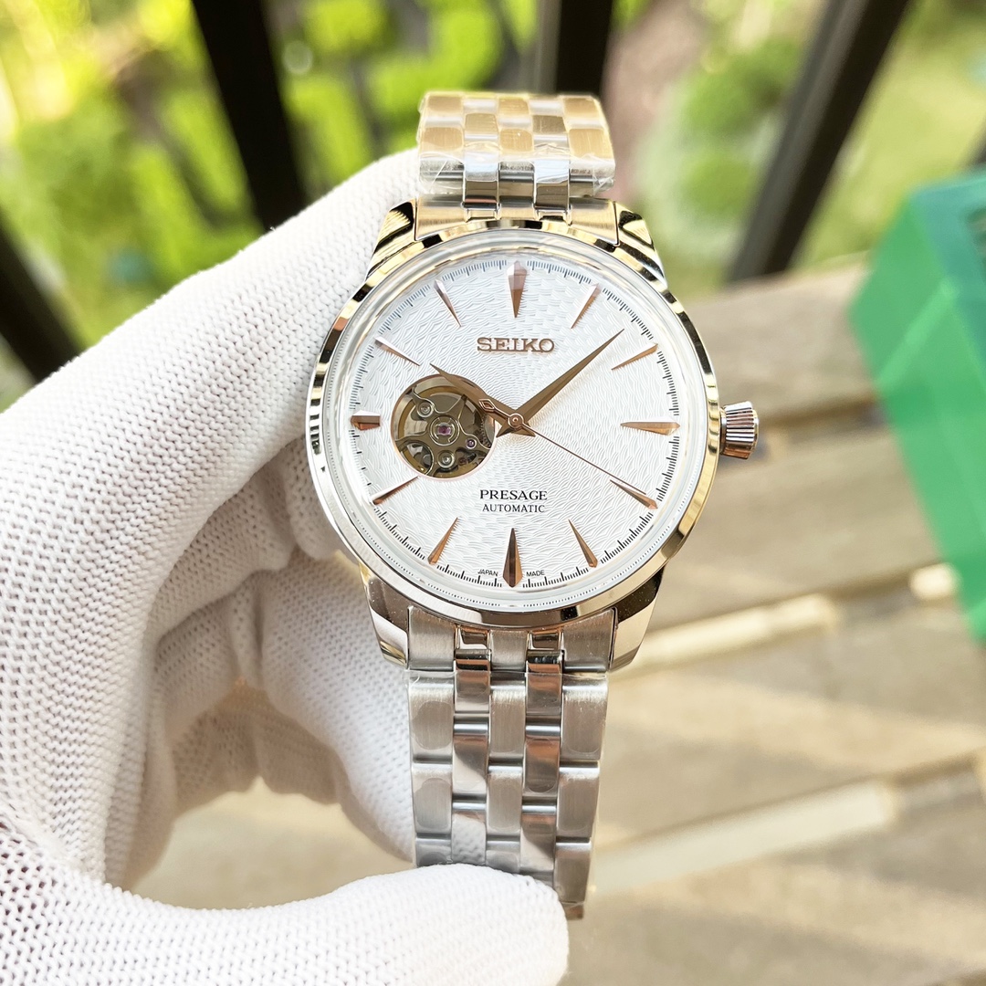 Seiko SSA358 Mens Presage Automatic Cocktail Time White