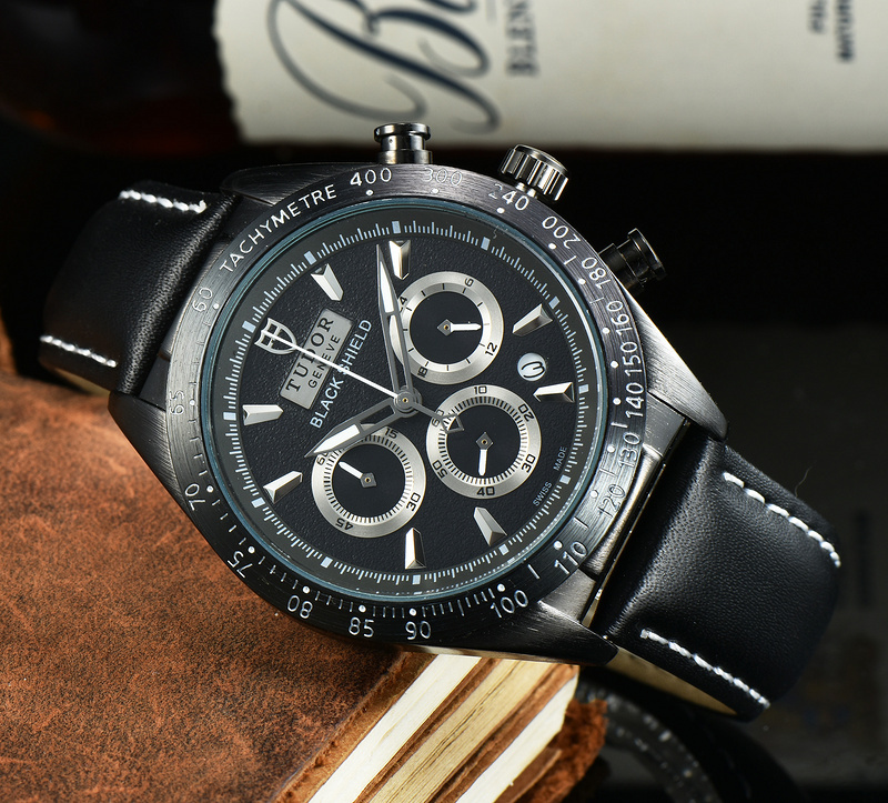 TUDOR Fast Rider Black Shield 42000C Chronograph black dial black leather strap
