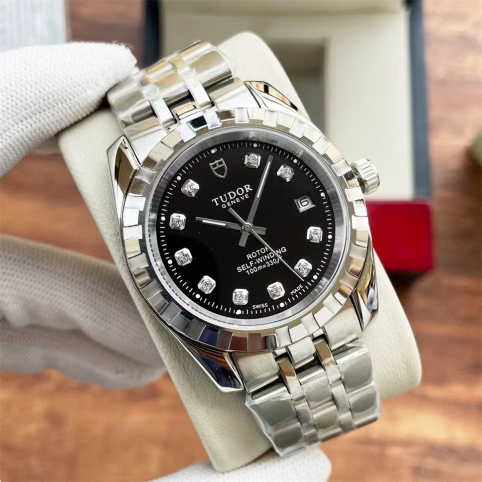 TUDOR Classic 22013 Date black Dial Automatic Ladies silver white wire white border