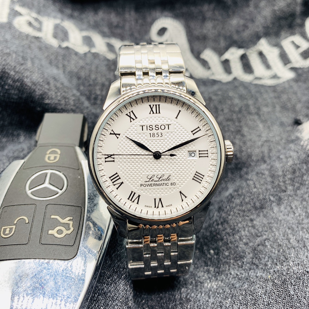 Tissot Le Locle Powermatic 80 – Windsor Clock & Watch white silver strap white dial