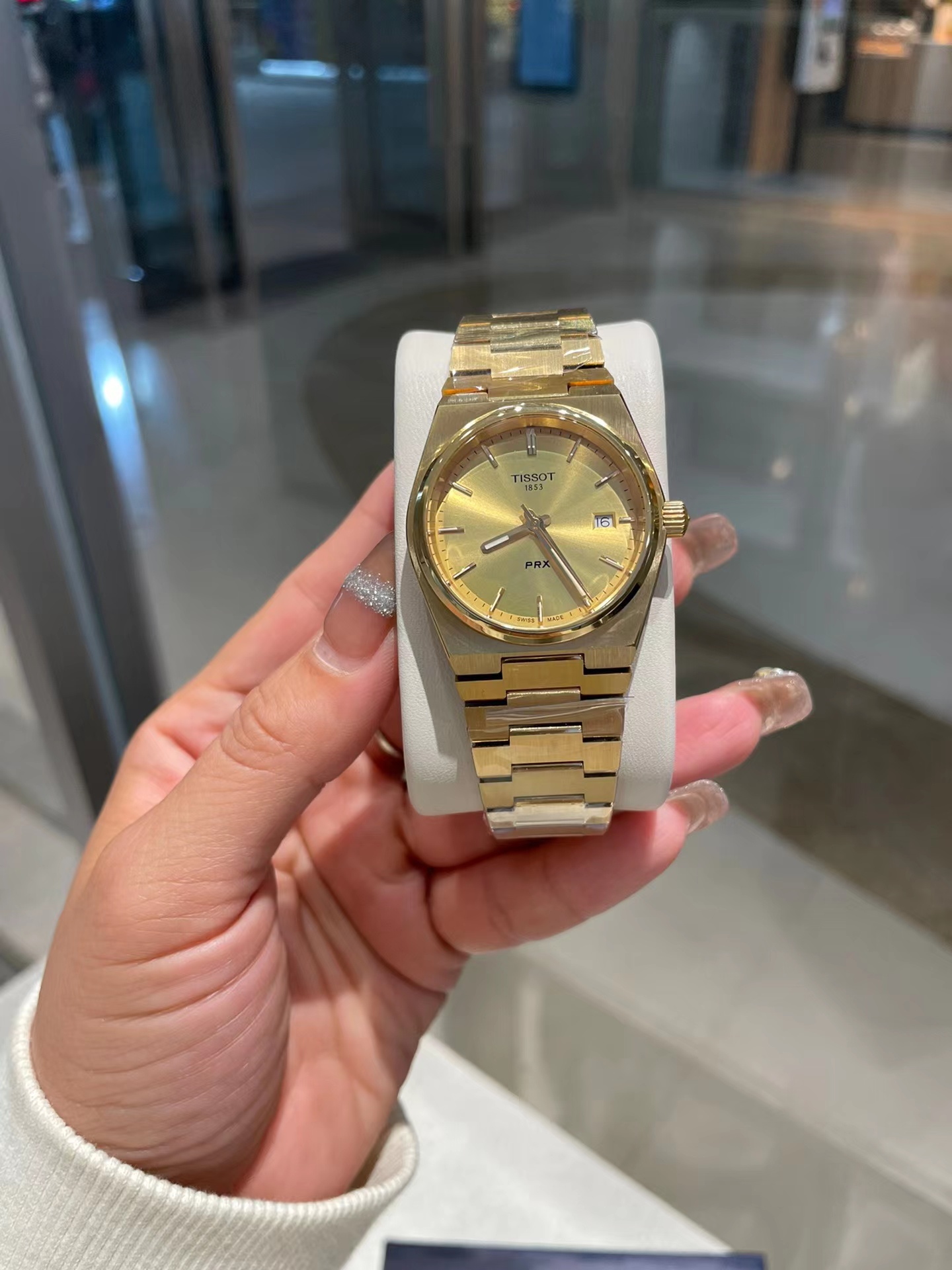 Tissot Gold Quartz PRX T137.210.33.021.00 gold metal strap gold dial