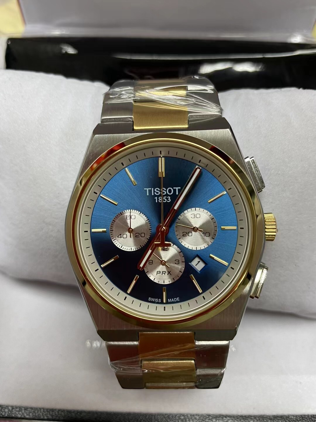 Tissot PRX Chronograph Two-tone Blue Dial Watch