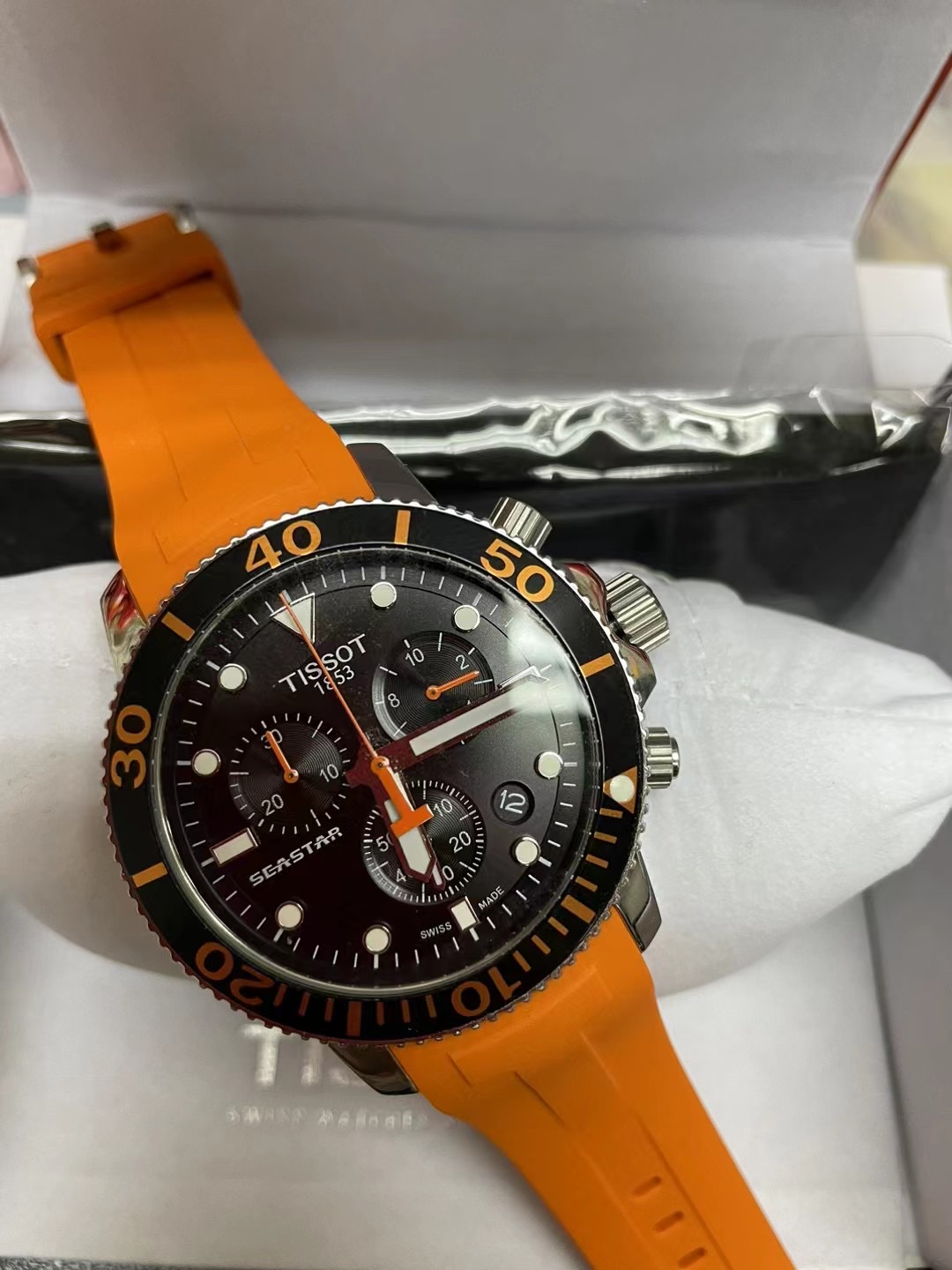 Tissot Seastar 1000 Chronograph Black Dial Orange