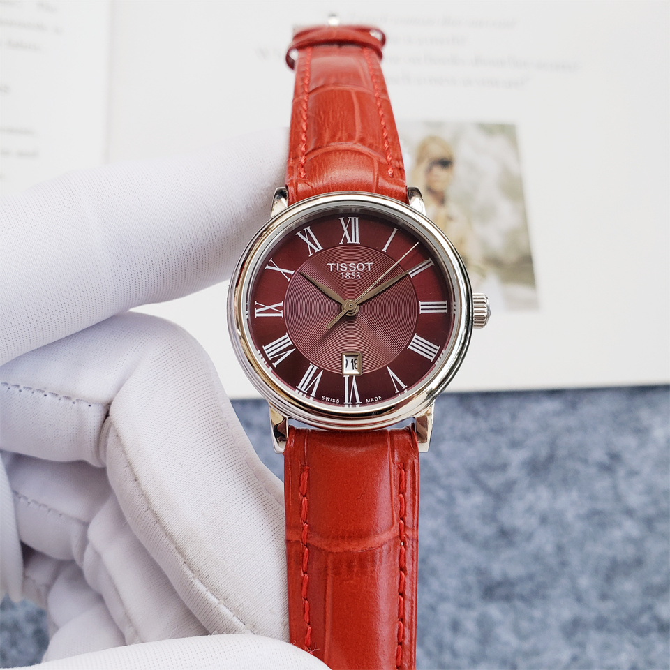 Tissot Carson Premium Lady (Leather, Burgundy) Roman