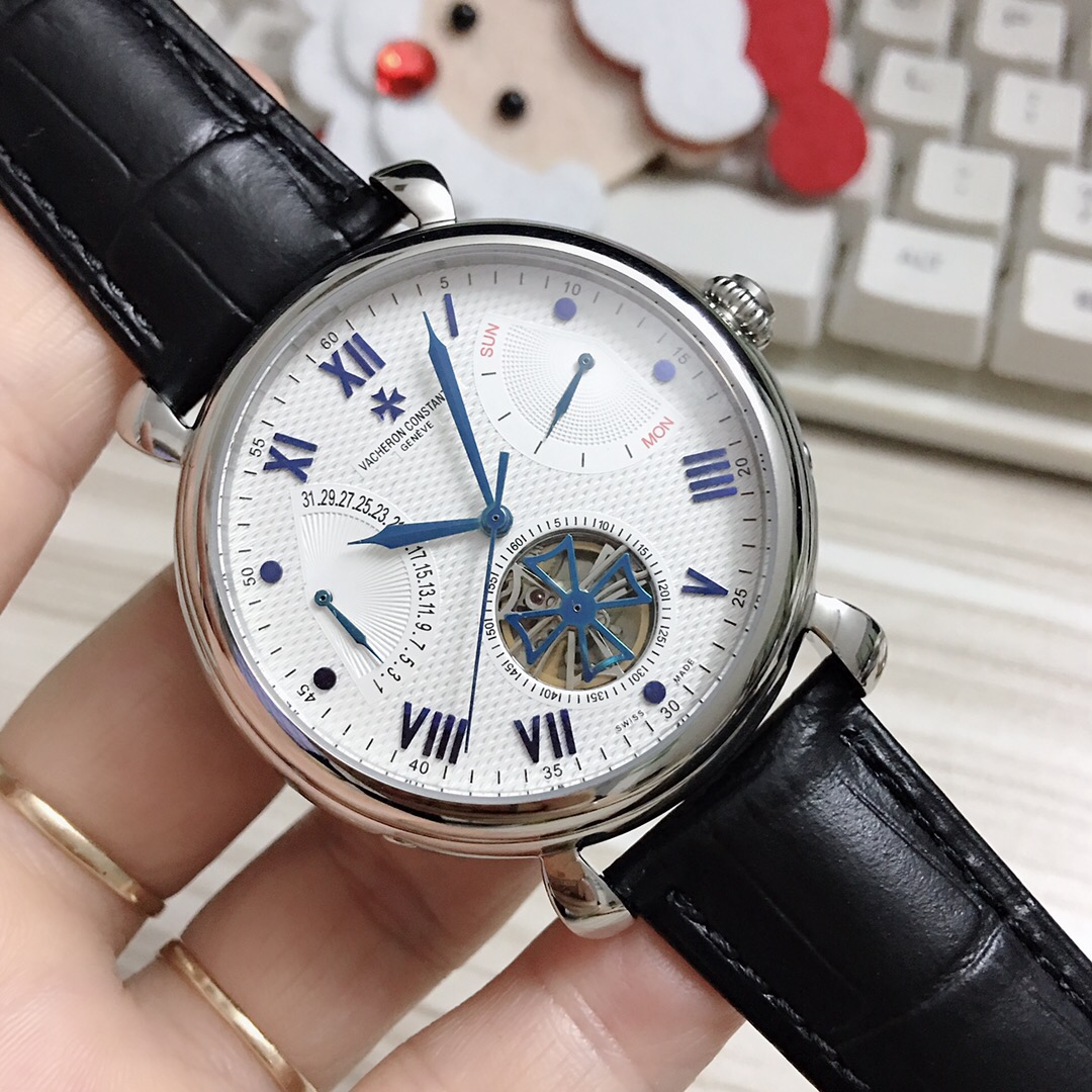 Vacheron Constantin | Swiss Luxury Watches for Men white dial black strap