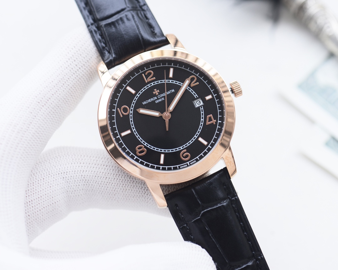 VACHERON CONSTANTIN Fiftysix Automatic 40mm Rose gold bezel black dial