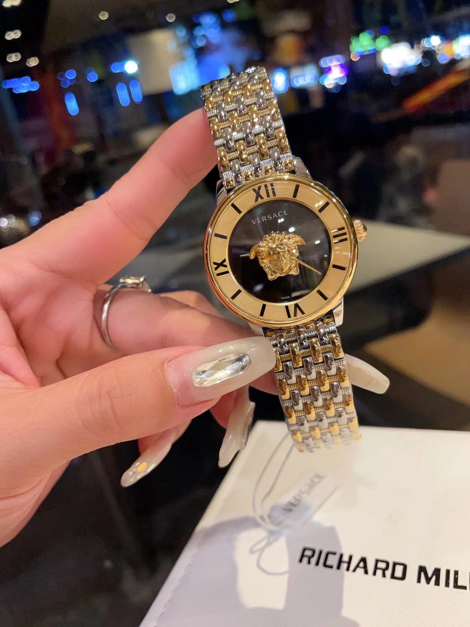 Versus Versace Womens Brick Lane Stainless Steel black dial