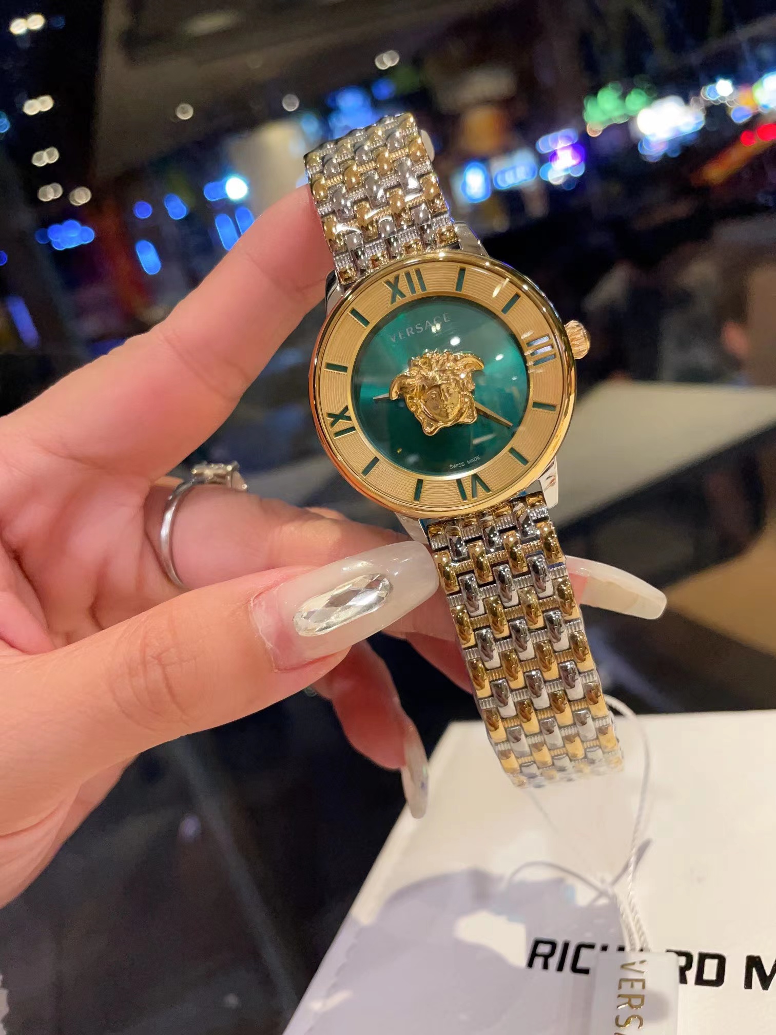 Versus Versace Womens Brick Lane Stainless Steel green dial