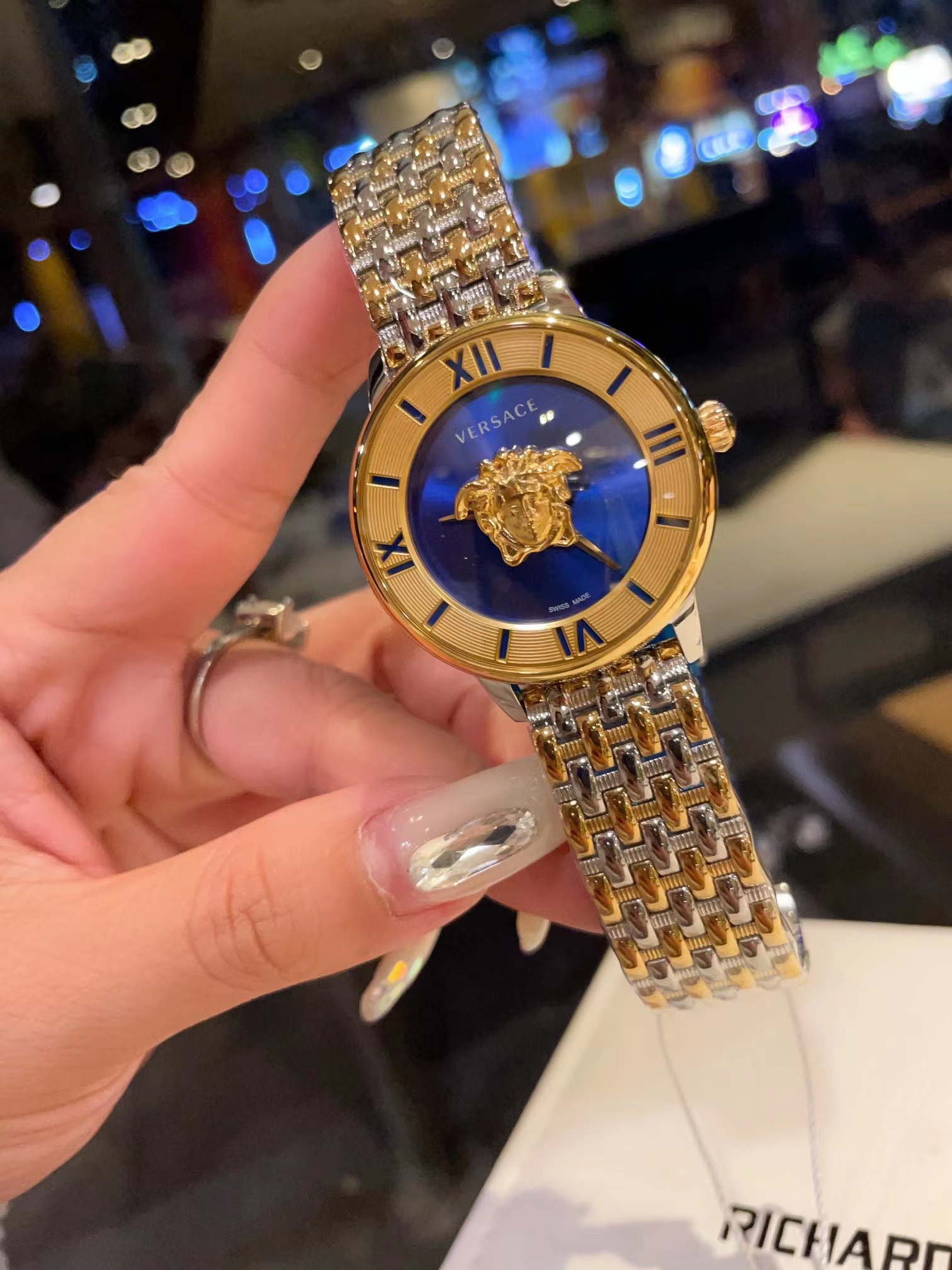 Versus Versace Womens Brick Lane Stainless Steel blue dial