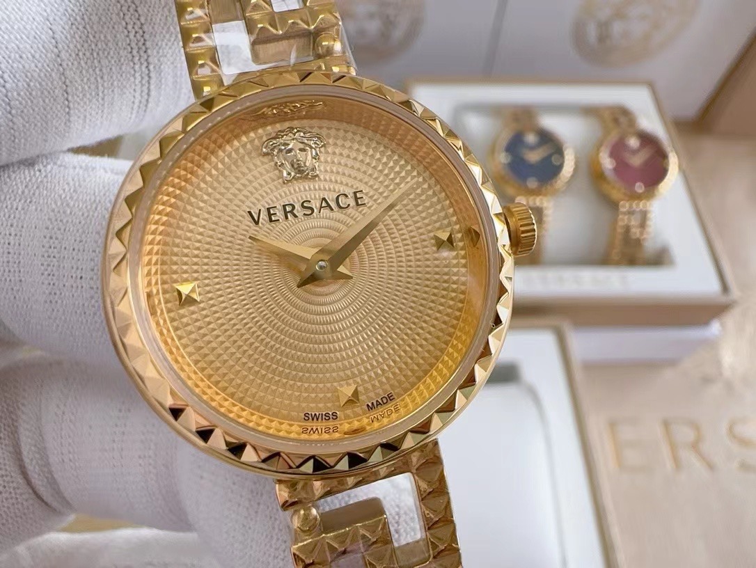 Versace vedfa0124 Greca Goddess watch with rose silver tone and gold dial
