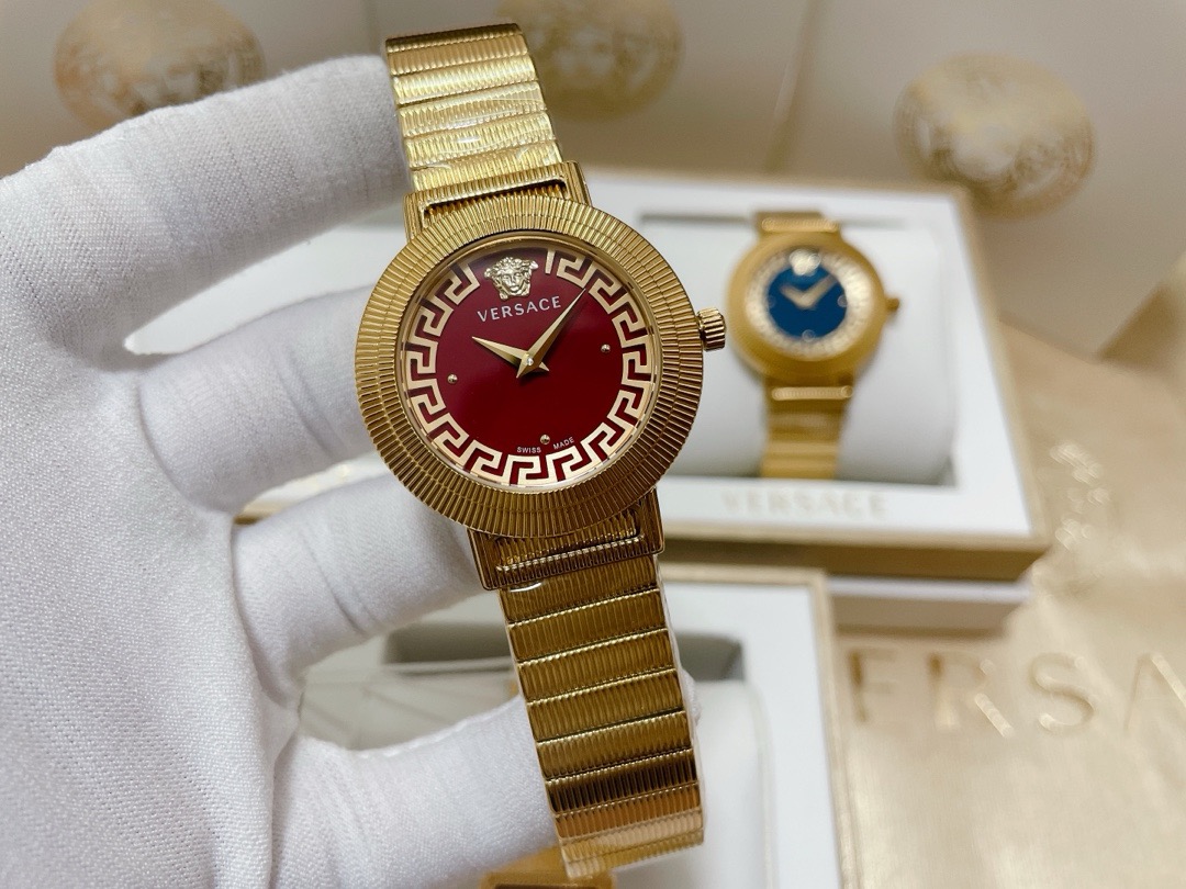 Versace ve3d00622 Greca Chic Watch 36mm red dial