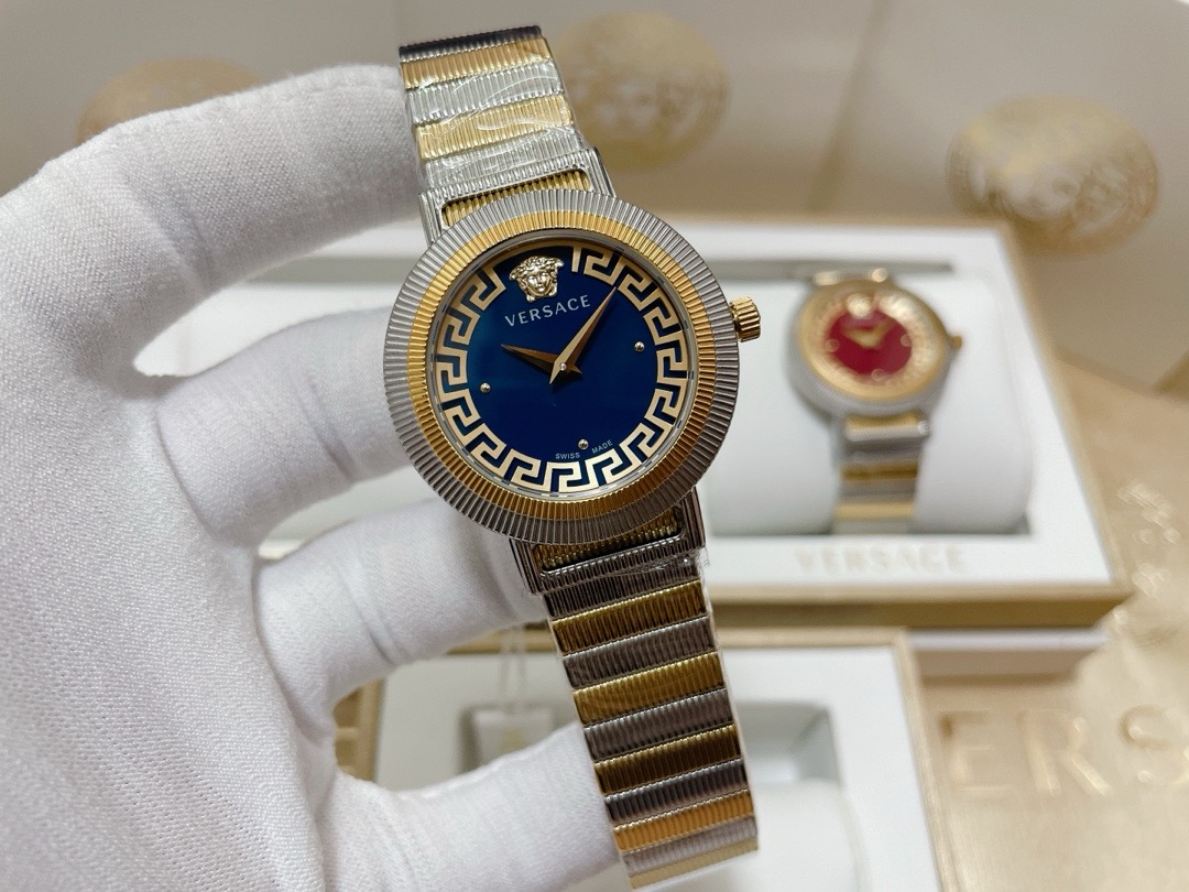 Versace ve3d00622 Greca Chic Watch 36mm blue dial