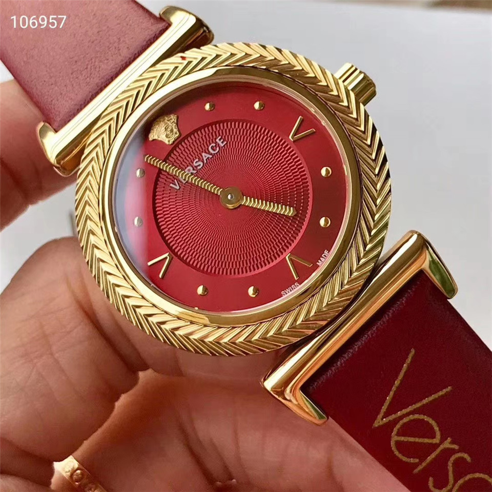 Versace vere00418 V-Motif Vintage Logo Red Watch 35mm