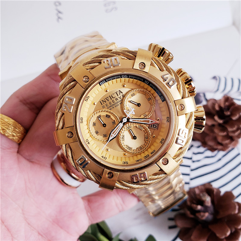 Invicta Reserve Bolt 1.63 Carat Diamond Swiss Ronda Z60 Caliber Men’s Watch – 52mm, Gold (31902)