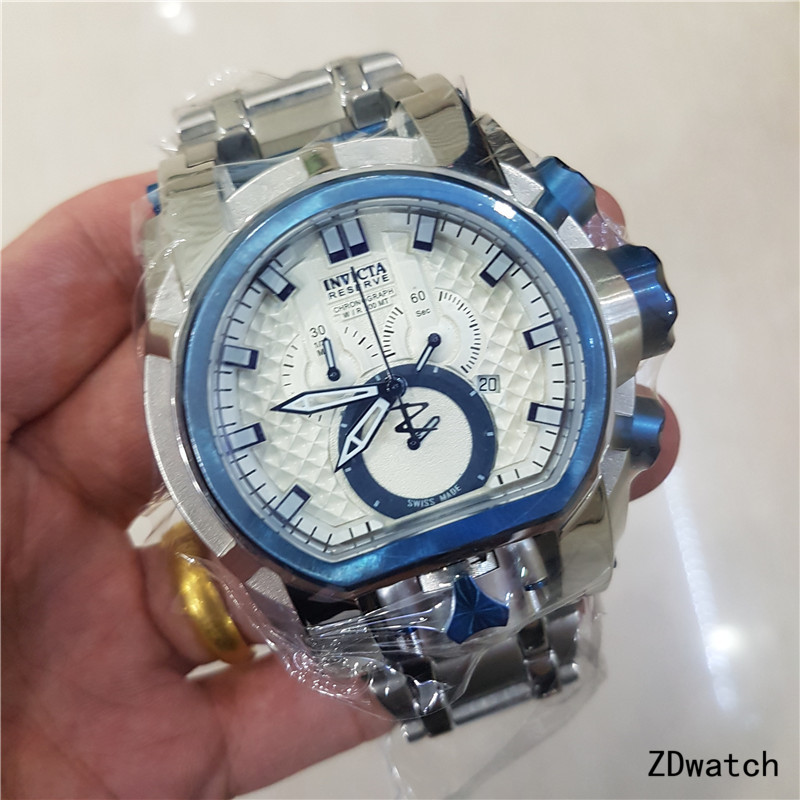Invicta Reserve Bolt Zeus Magnum Rare Swiss Made 52mm Stainless Steel Watch New