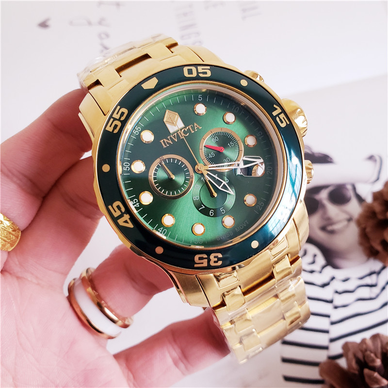 Invicta Pro Diver SCUBA Men’s Watch – yellow green dial