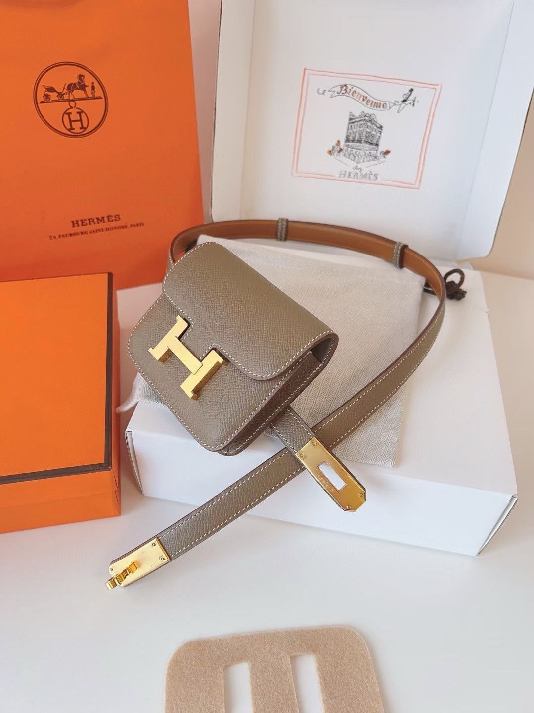 kelly belt high-end mini kangkang bag tofu bag 9